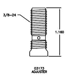 T & D Rocker Arm Adjuster Screw With Shoulder 03173 3/8-24 Thread, 1.150