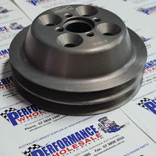 Load image into Gallery viewer, BLP Water Pump Pulley 7mm Poly-V suit Chev & Ford 4.120" Diameter, 2 Groove