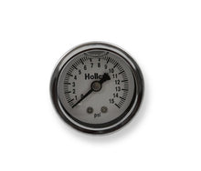 Load image into Gallery viewer, Holley Mechanical Fuel Pressure Gauge, 1 1/2&quot; Diameter, 0 - 15 PSI Liquid Filled
