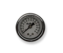 Load image into Gallery viewer, Holley Mechanical Fuel Pressure Gauge, 1 1/2" Diameter, 0 - 15 PSI Liquid Filled