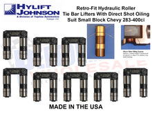Load image into Gallery viewer, Hy-lift Johnson "HIGH RPM" Retro-Fit Hydraulic Roller Tie Bar Lifters With Direct Shot Oiling Suit Small Block Chevy 283-400ci