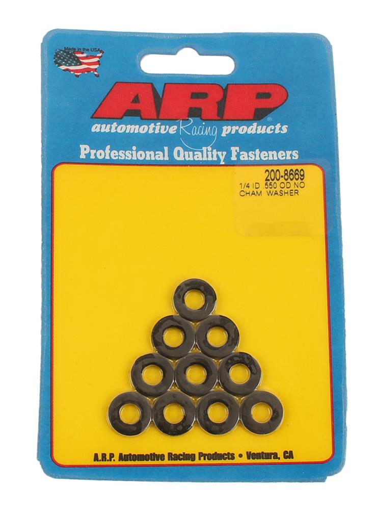 ARP 1/4 ID x .550 OD Black Washers No-Chamfer 10pk ARP 1/4 ID x .550 OD Black Washers No-Chamfer 10pk