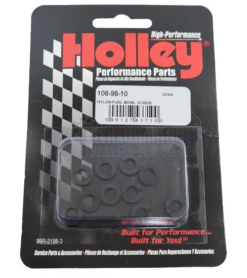 Holley Fuel Bowl Screw Gasket For All Holley Carburetors, Reusable Nylon, 10 Pack