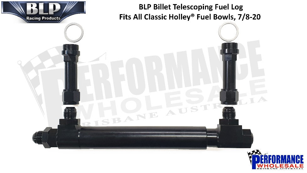 BLP Billet Telescoping Fuel Log, Fits All Classic Holley® Fuel Bowls, 7/8-20