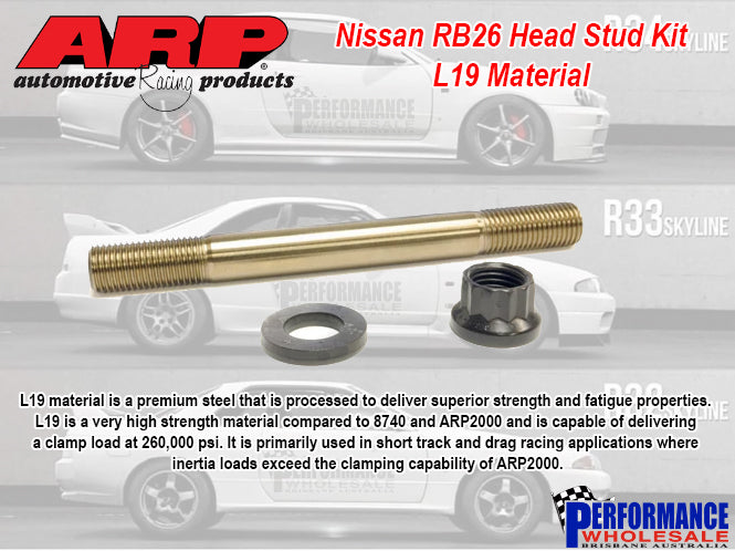ARP Head Stud Kit Suit Nissan 2.6L RB26DETT, L19 Material