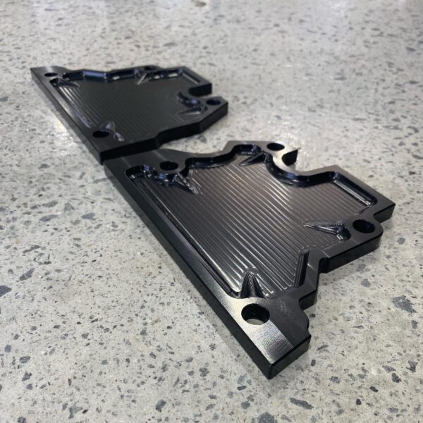 Warspeed Billet Cylinder Head End Plates ~ Black Anodised ~ Price Includes Air Freight From Warspeed
