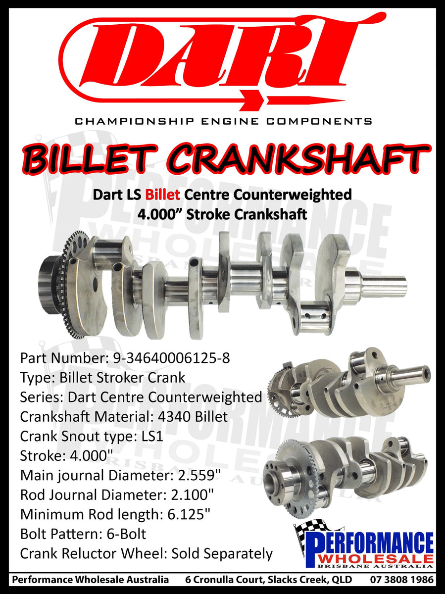 Dart LS Billet Crankshaft 4.000" Stroke 8 Counter Weight