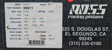 Load image into Gallery viewer, Ross Dome Piston Set Suit Chevrolet BB V8, 4.375" Bore, 1.648" Comp Height, 0.990" Pin, Set of 8