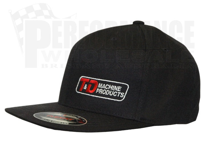 T&D Machine Products Flex Fit Hat - Flat Brim with Offset T&D Logo