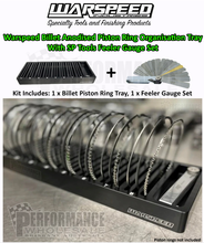 Load image into Gallery viewer, Warspeed Billet Anodised Piston Ring Organisation Tray With SP Tools Feeler Gauge Set