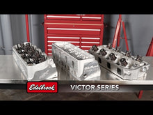 Load and play video in Gallery viewer, Edelbrock Victor Jr Small Block Ford Cylinder Head 210cc Intake / 60cc Chamber, 2.05" Intake, .650" Maximum Lift Hydraulic Roller Springs