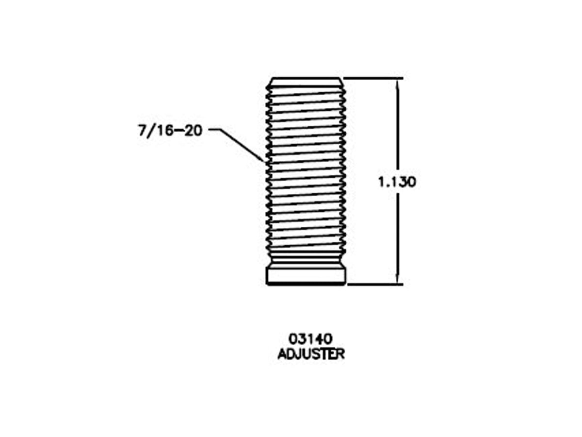T & D Rocker Arm Adjuster Screw With Thru Hole 03140 7/16-20 Thread, 1 ...