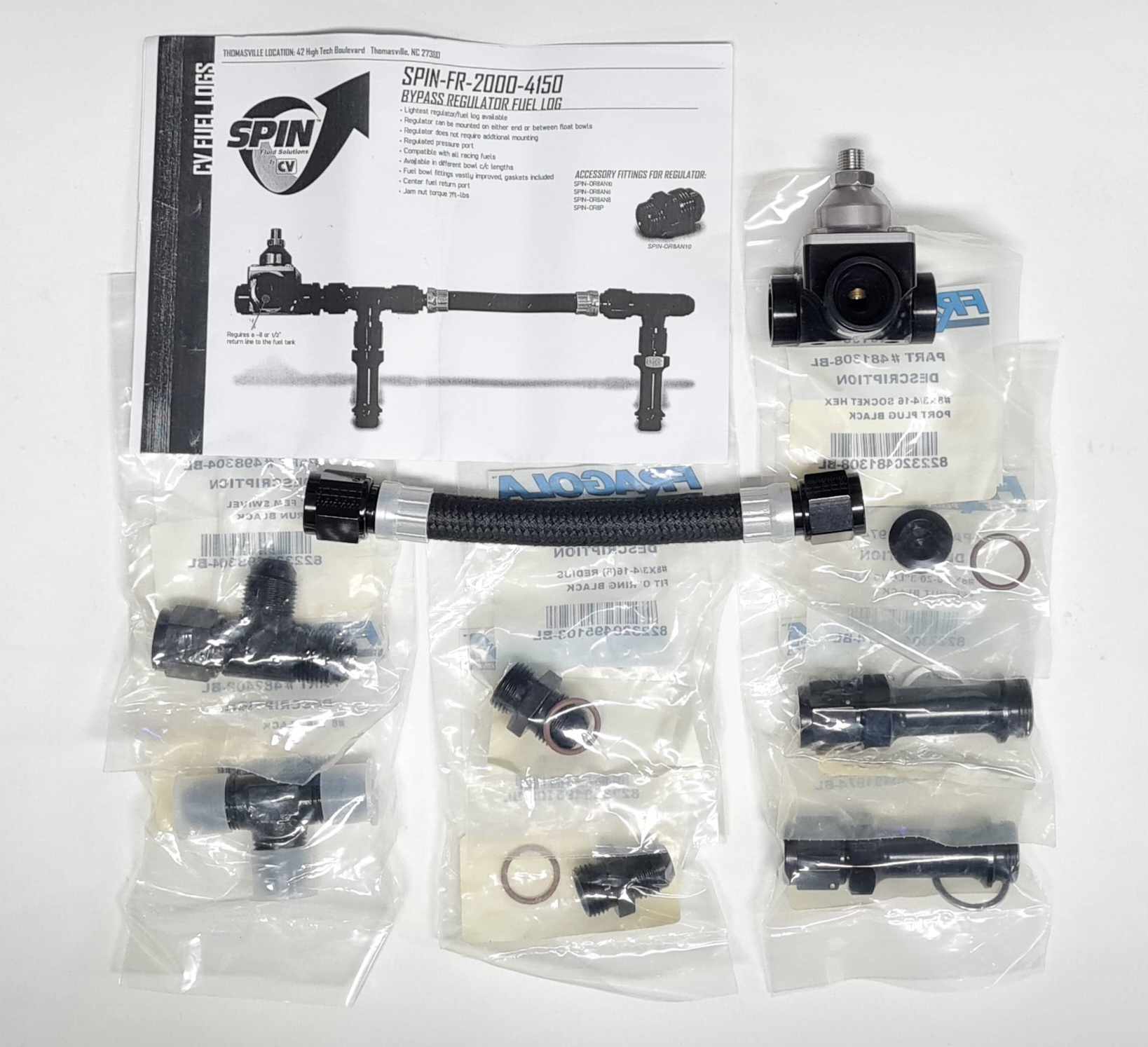 CV Products 4150 Fuel Log Kit With Adjustable By-Pass Regulator