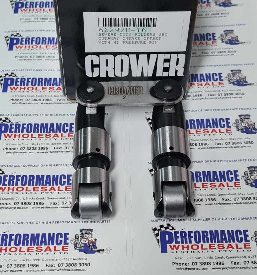 Crower Severe Duty Mechanical Roller Lifters Suit SBC Cutaway Intake Offset with High Pressure Pin Oiling, .842