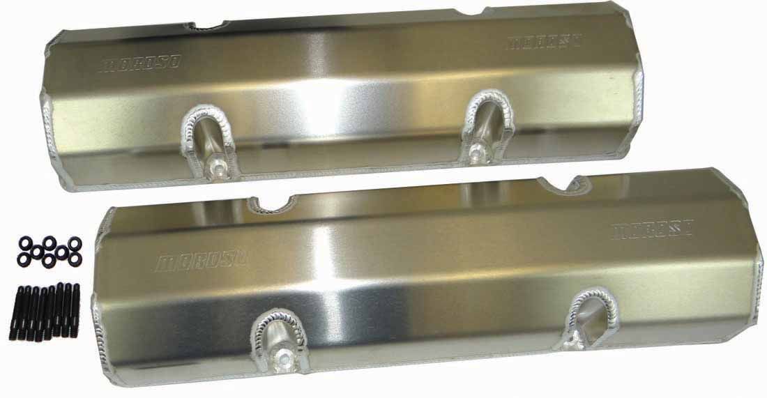 Moroso Fabricated Aluminium Valve Covers With Billet Rail Suit SBC cylinder heads including 18 & 23 Deg