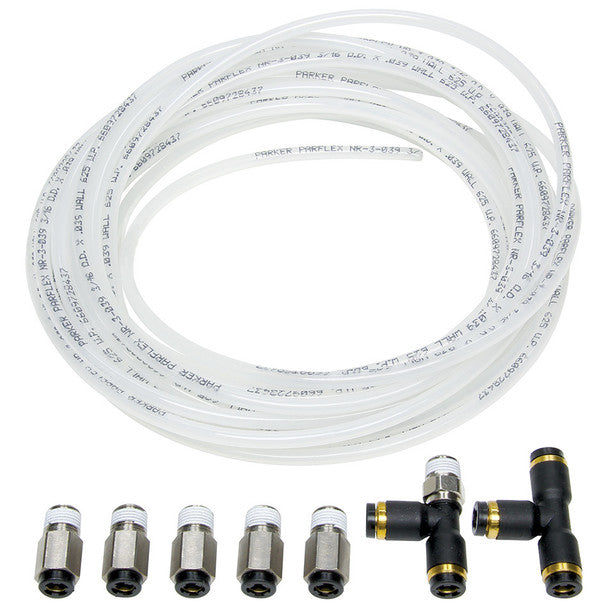 Allstar Nylon Brake Line Kit 30 Feet with 2 Tee & 5 Straight Fittings