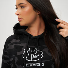 Load image into Gallery viewer, VP Racing - Camo Black &amp; White Logo Hoodie
