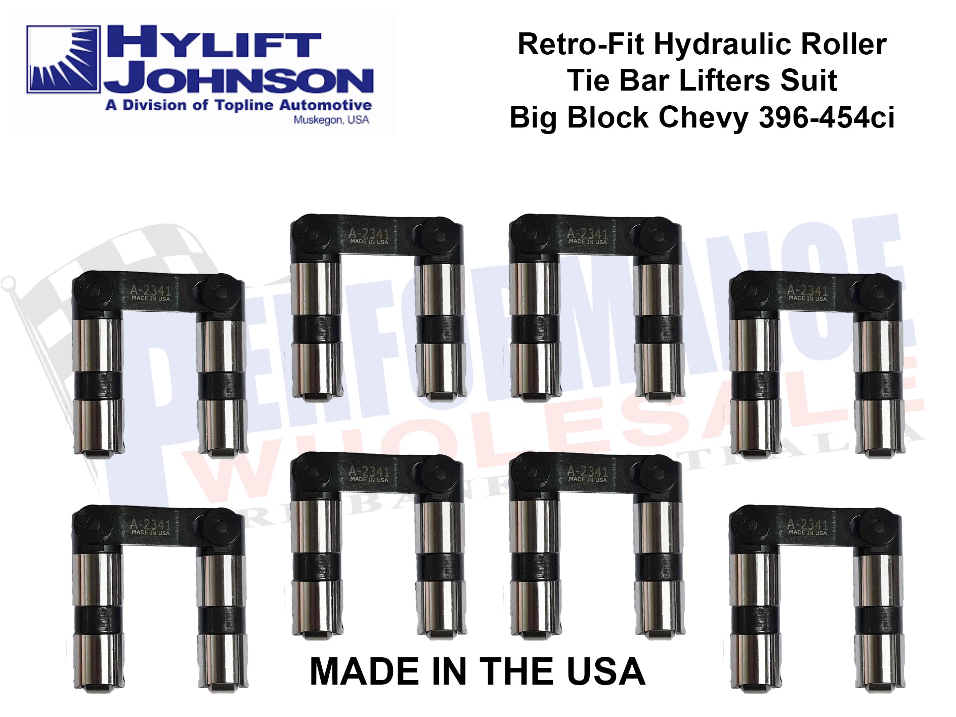 Hy-lift Johnson Retro-Fit Hydraulic Roller Tie Bar Lifters Suit Big Block Chevy 396-454ci