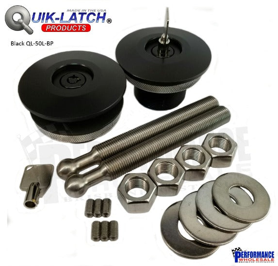 Quik-Latch QL-50L Lockable Series Low Profile Hood Pin Kit ~ Pair ...
