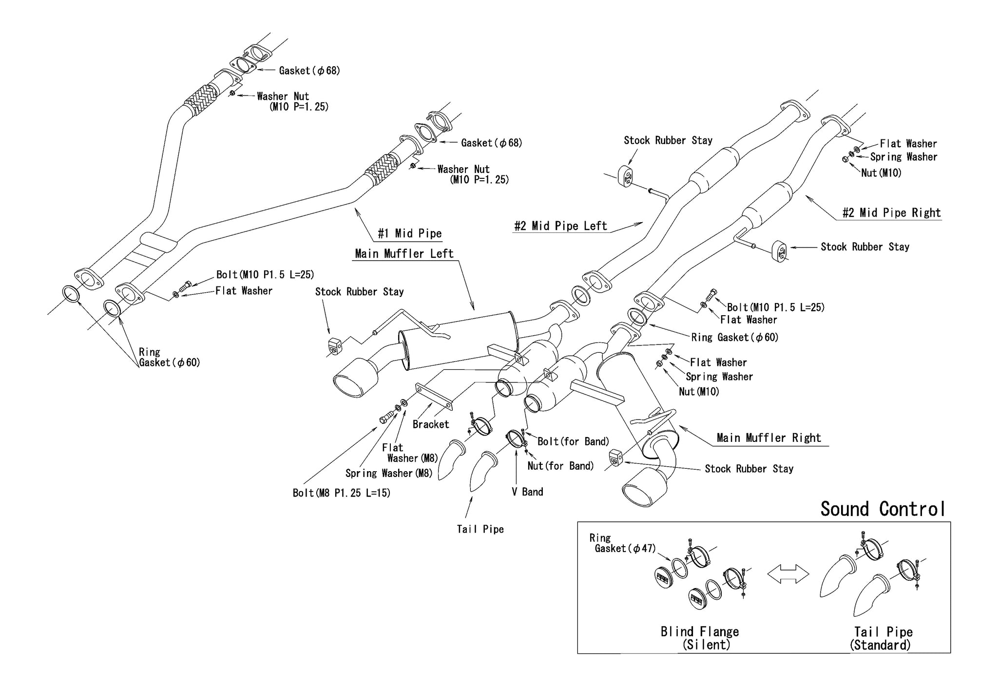 HKS Full Dual Muffler Catback Exhaust System Suit Nissan 400Z Z34