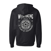 Load image into Gallery viewer, WELD Racing Black Large Zip Hoodie With Heritage Crest
