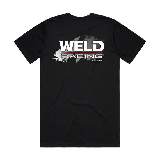 WELD Racing Black Small Tee Shirt With Grey Splash