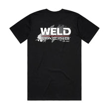 Load image into Gallery viewer, WELD Racing Black Small Tee Shirt With Grey Splash
