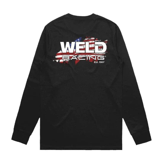 WELD Racing Black XL Long Sleeve Tee Shirt with USA Splash Logo