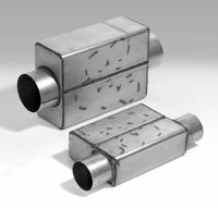 Load image into Gallery viewer, Spintech Performance Race Muffler 3.0" Round Side Inlet, 3" Round Side Outlet Inline
