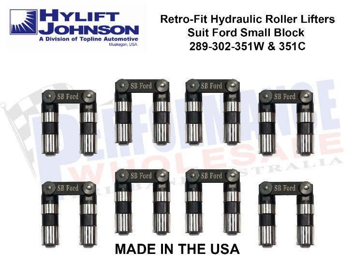 Hy-lift Johnson Retro-Fit Hydraulic Roller Tie Bar Lifters Suit Ford Small Block 289-302-351W and 351C