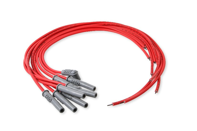 MSD Multi Angle HEI Universal Ignition Lead Set, Red 8.5mm Super Conductor 8 Cylinder