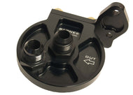 Barnes Jumbo Oil Filter Mount For HP6 Filter,  Sprint Car Mount With -12an Fittings