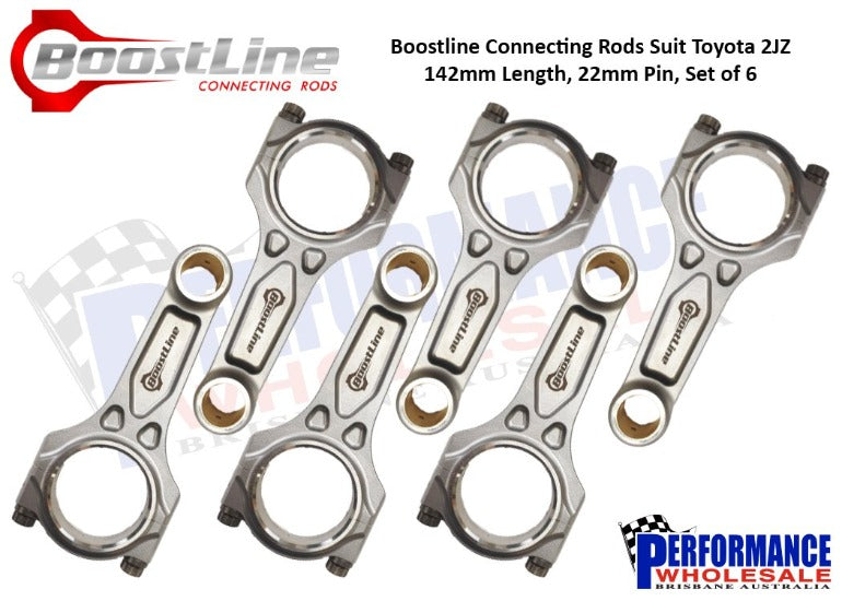 Wiseco Boostline Connecting Rods Suit Toyota 2JZ, 142mm Length, 22mm Pin, Set of 6