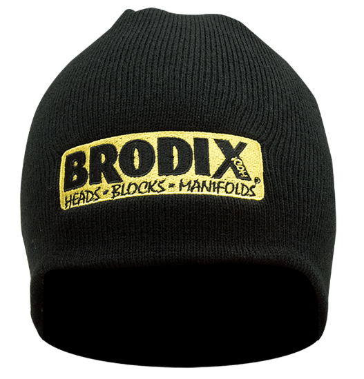 Brodix Black Rib Knit Beanie With Yellow Logo