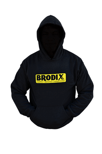Brodix® Black Hoodie With Screen Print Logo