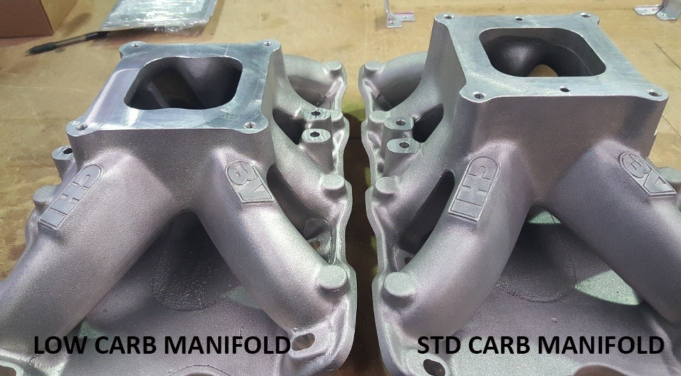 CHI Intake Manifold Ford Cleveland 3V 208cc - 4150 Carb Low Pad, 9.2