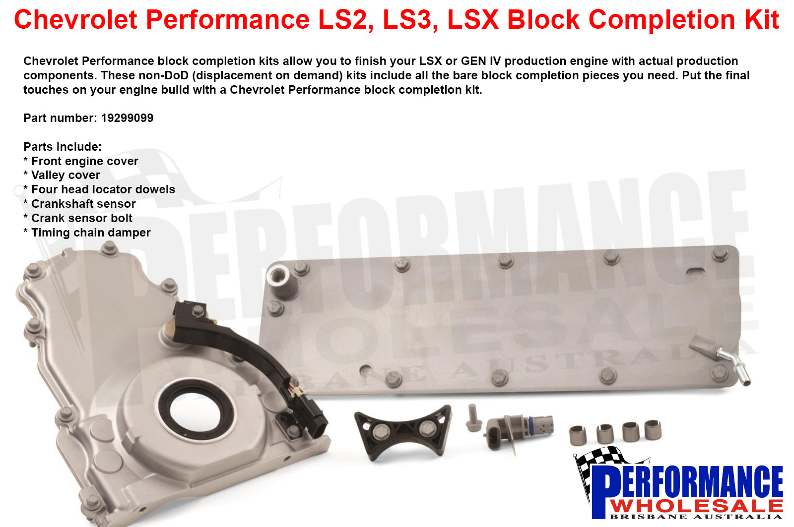 Chevrolet Performance LS & LSX Engine Block Front Completion Kit