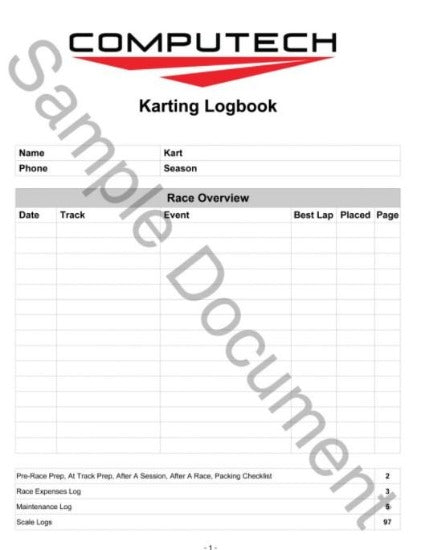 Computech Karting Log Book