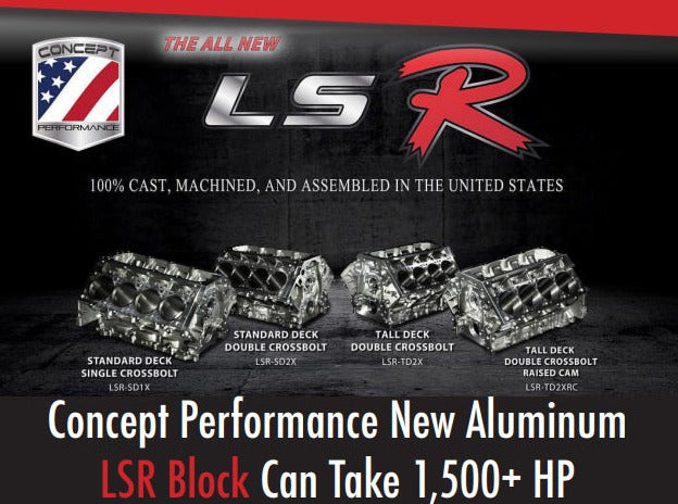 Concept Performance LSR Aluminium LS Engine Block LSR-TD2X 9.720 Deck Height with Dual Crossbolted Main Caps