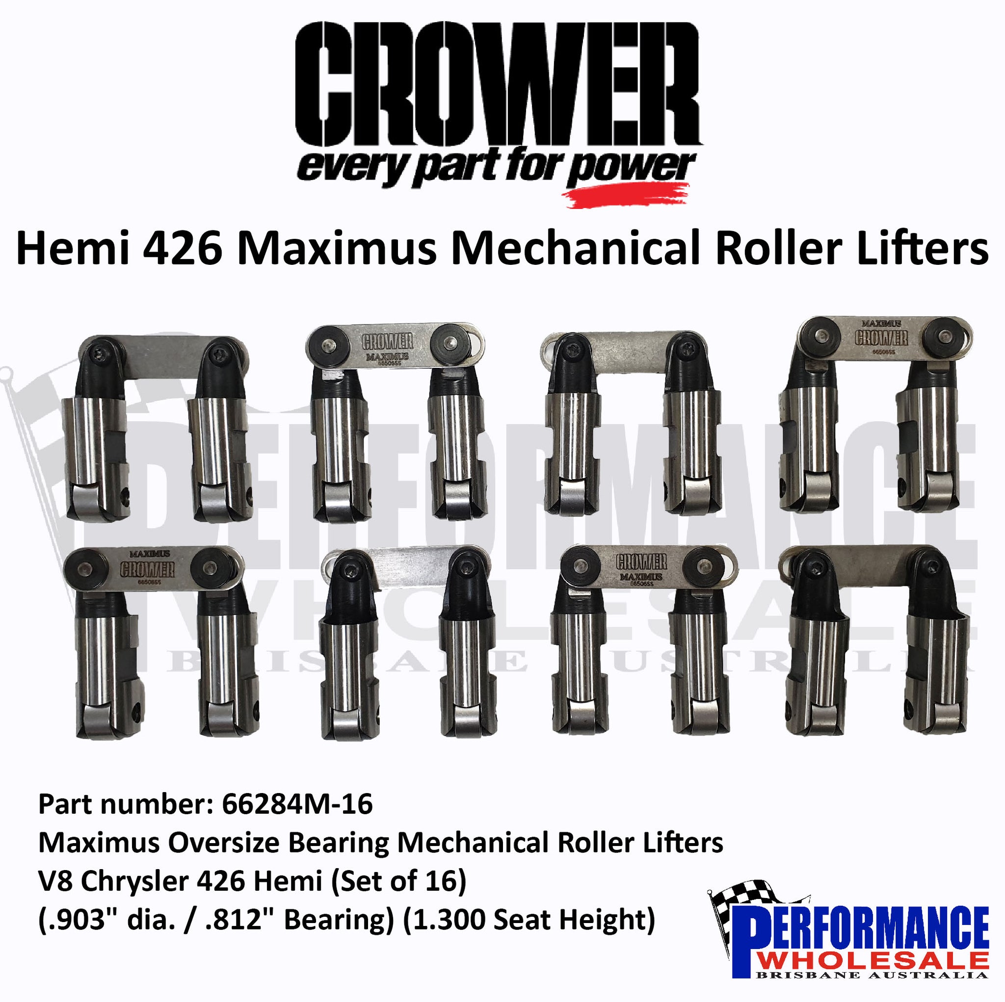Crower Roller Lifters E/M - BBC w/.903 Diameter Body Crower Roller Lifters E/M - BBC w/.903 Diameter Body