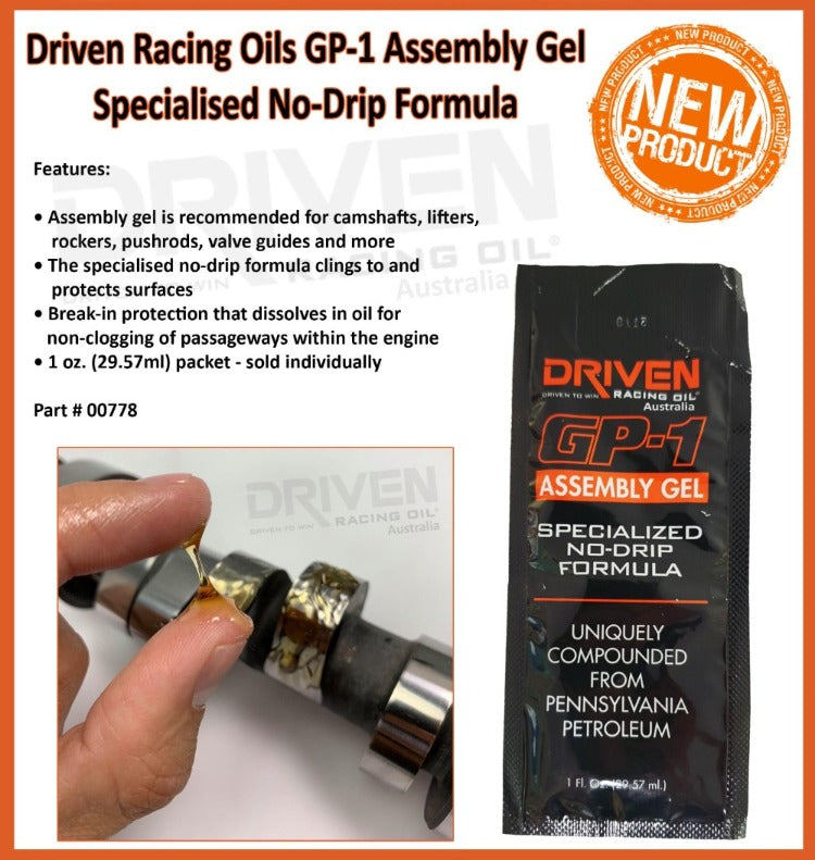 Driven Racing Oils GP-1 Assembly Gel - Specialised No Drip Formula - 29.57ml