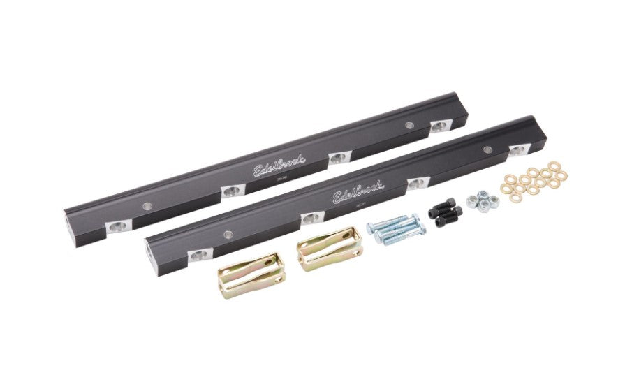 Edelbrock Fuel Injection Fuel Rail -6 AN Black Anodised For Chevrolet LS Gen III Victor Jr. Manifold #28095, #28455 and #29085
