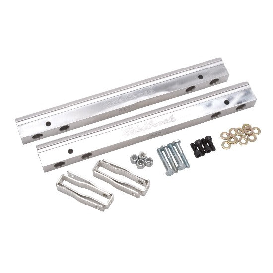 Edelbrock Fuel Injection Fuel Rail, -6 AN Clear For Chevrolet Small-Block