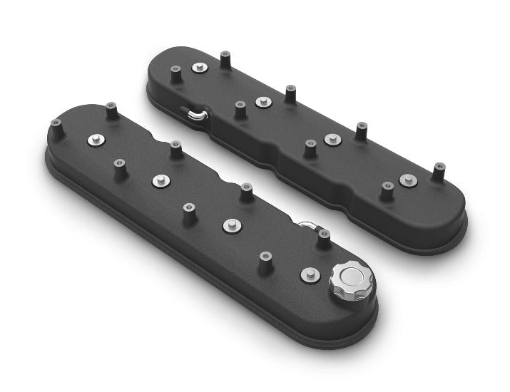 Holley LS Tall Valve Covers With Coil Mounting Posts, Cast Aluminium - Satin Black Finish
