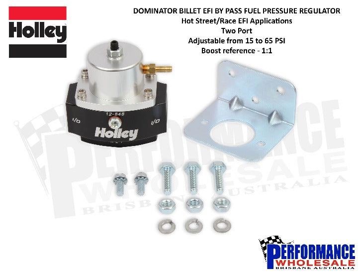 Holley Dominator Billet EFI By Pass Fuel Pressure Regulator 15 to 65 PSI, 1:1 Boost Reference