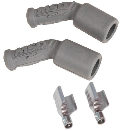 MSD 45 Degree LS Coil Boots & Terminals, 2-Pack