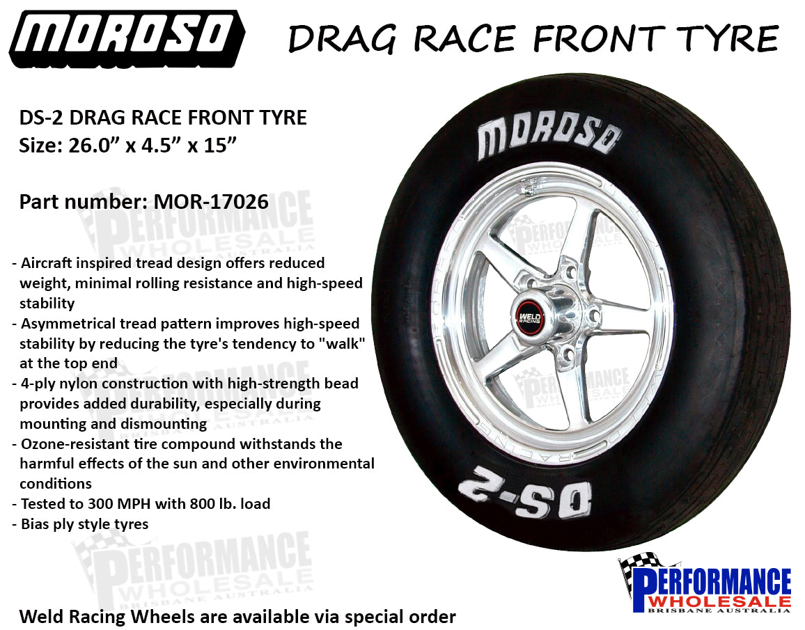 Moroso DS-2 Drag Race Front Tyre, 26