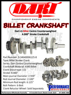 Dart LS Billet Crankshaft ~ 4.000
