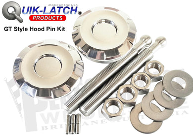 Quik-Latch QL50 Low Profile Hood Pin Kit - Black (2.50 inch DIA) - no lock
