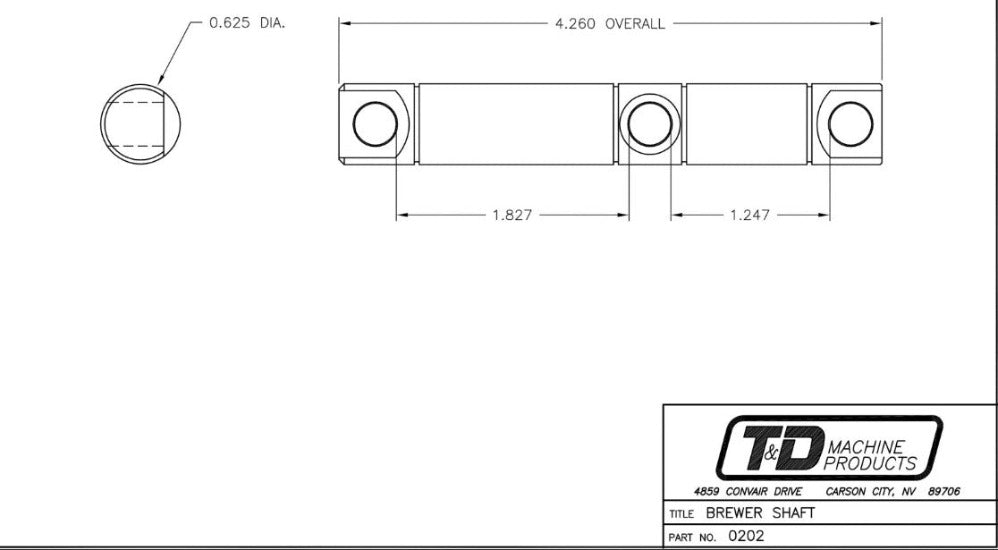 T&D Rocker Shaft 0202 For SBC GB2300, Chrysler, AMC ~ 4.260